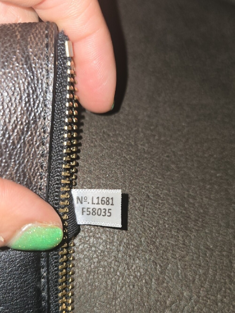 Coach Brown Signature Zip Wallet with Black Center Panel - Picture 4 of 11